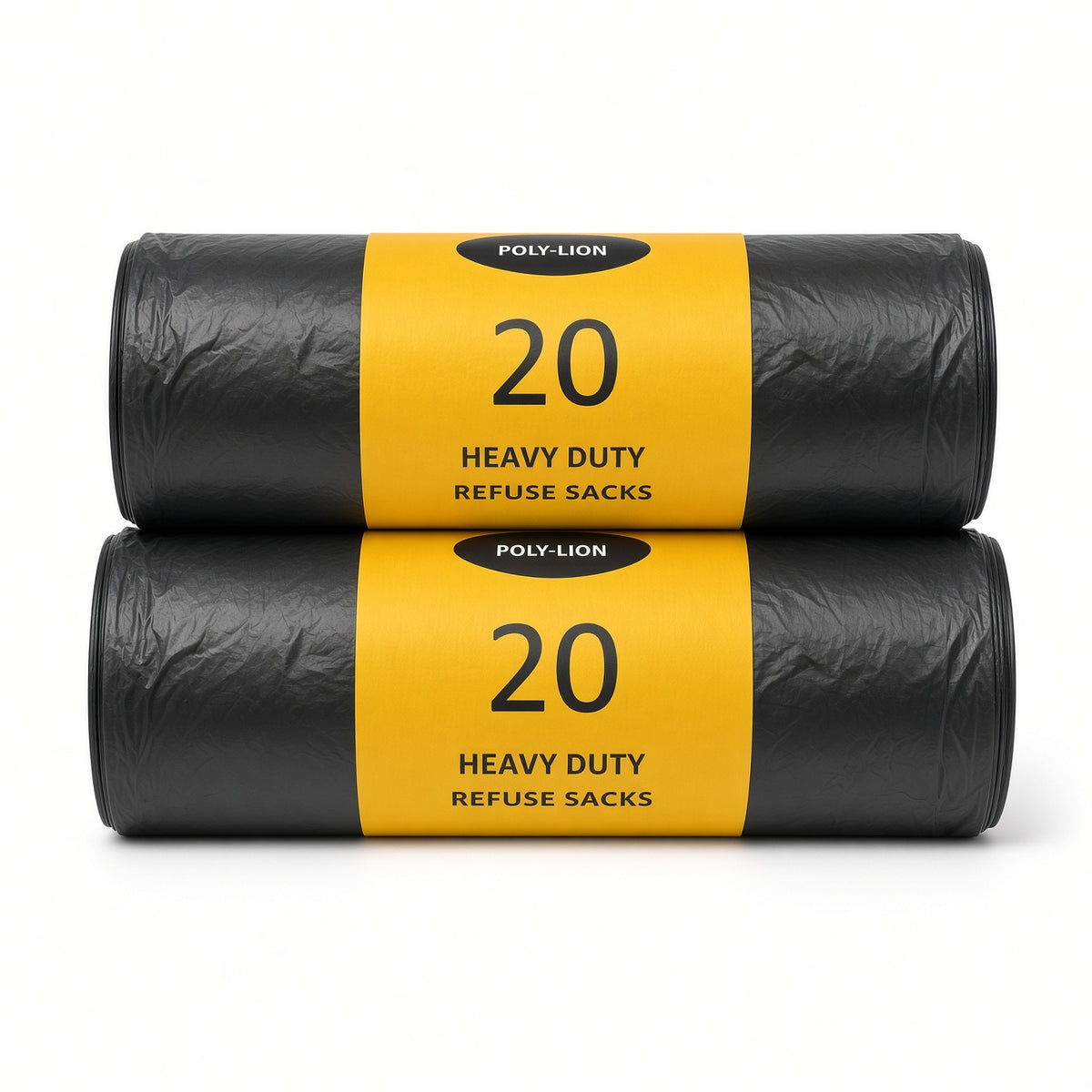20 Pack Heavy Duty Black Bag Bin Liners