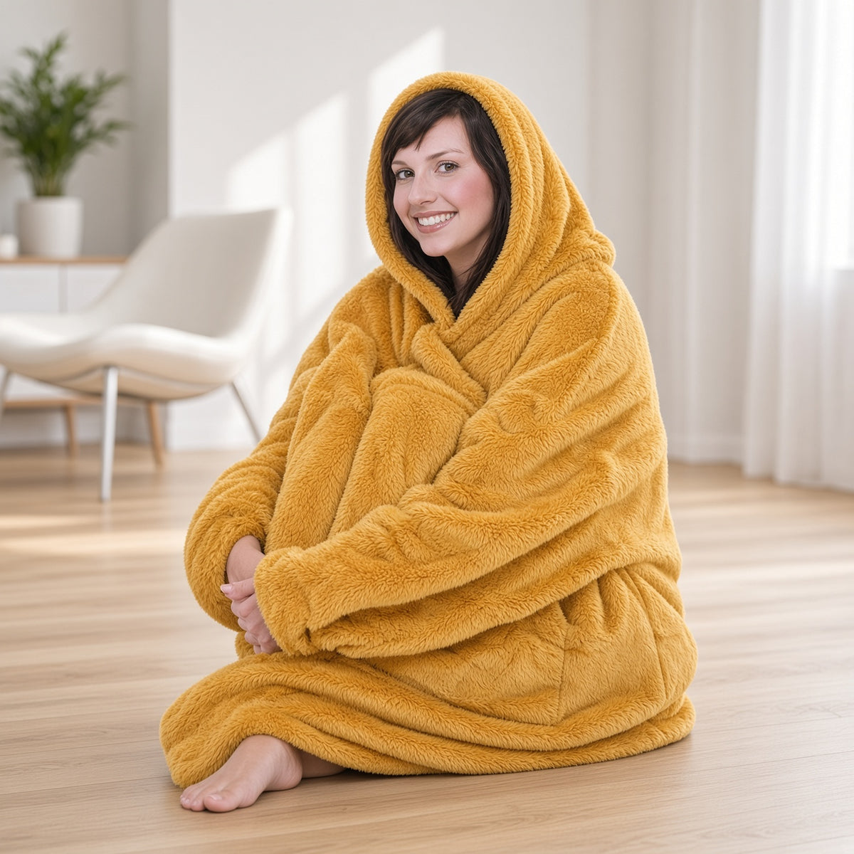 Fleece Lined Hooded Blanket Multiple Colours Available