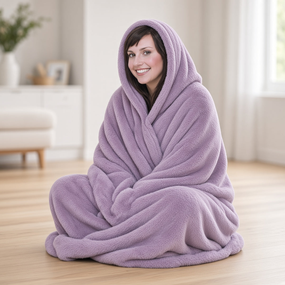 Fleece Lined Hooded Blanket Multiple Colours Available