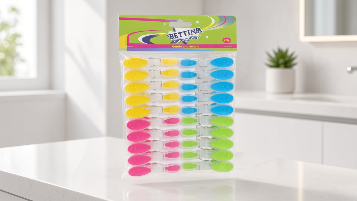 20 Pack Soft Grip Clothes Pegs