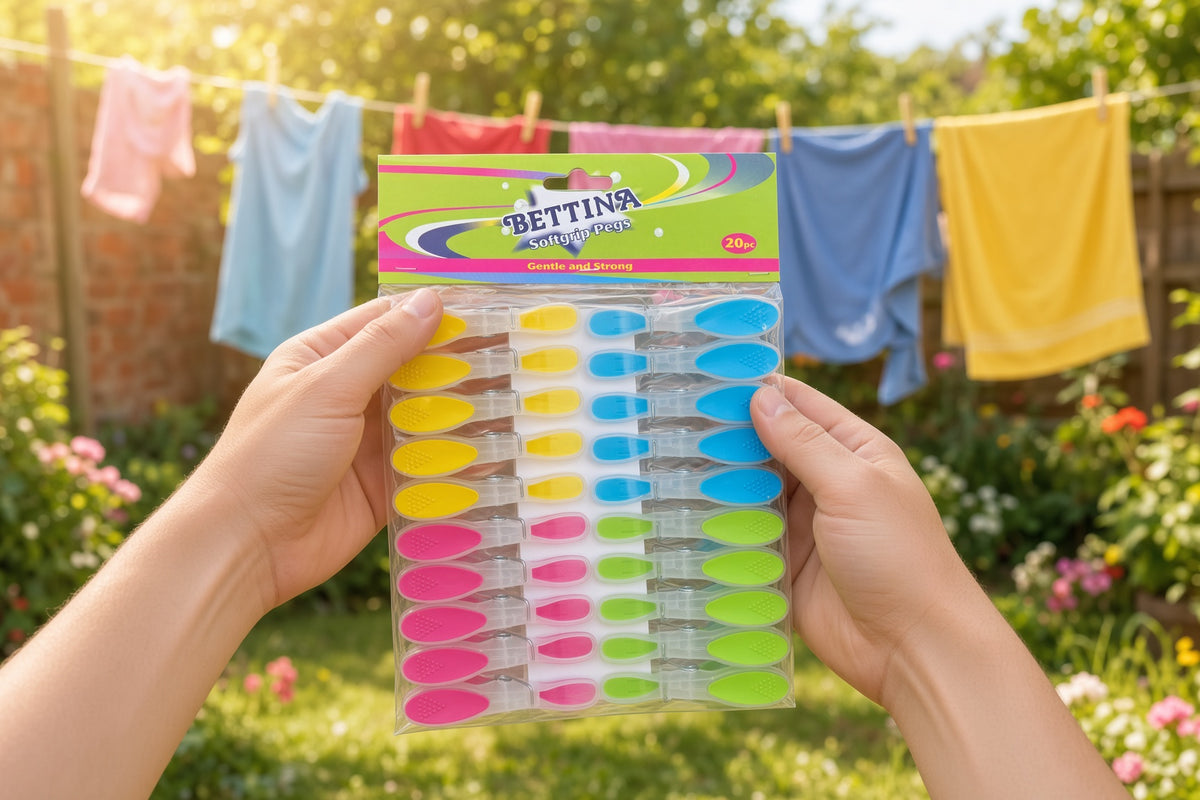 20 Pack Soft Grip Clothes Pegs