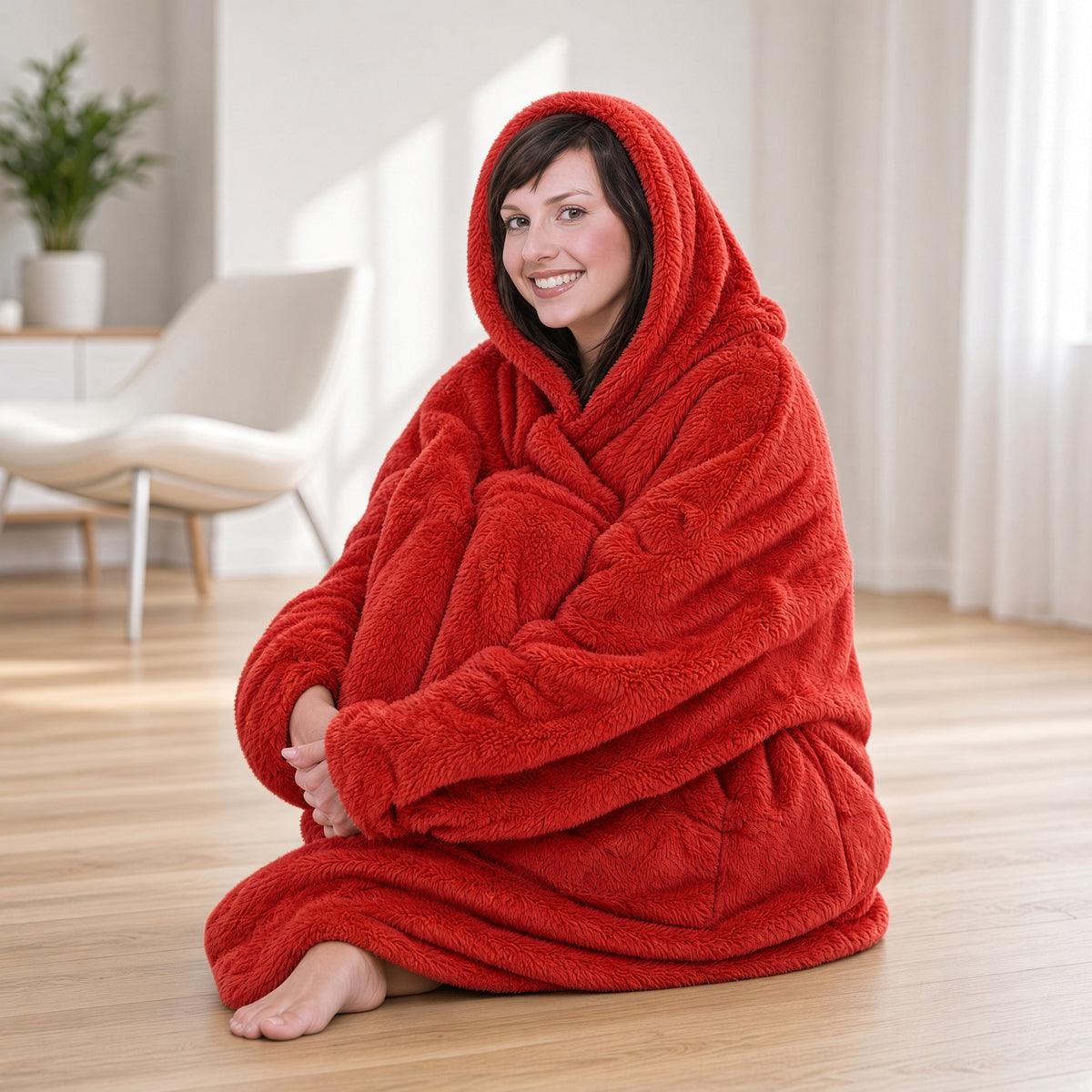 Fleece Lined Hooded Blanket Multiple Colours Available
