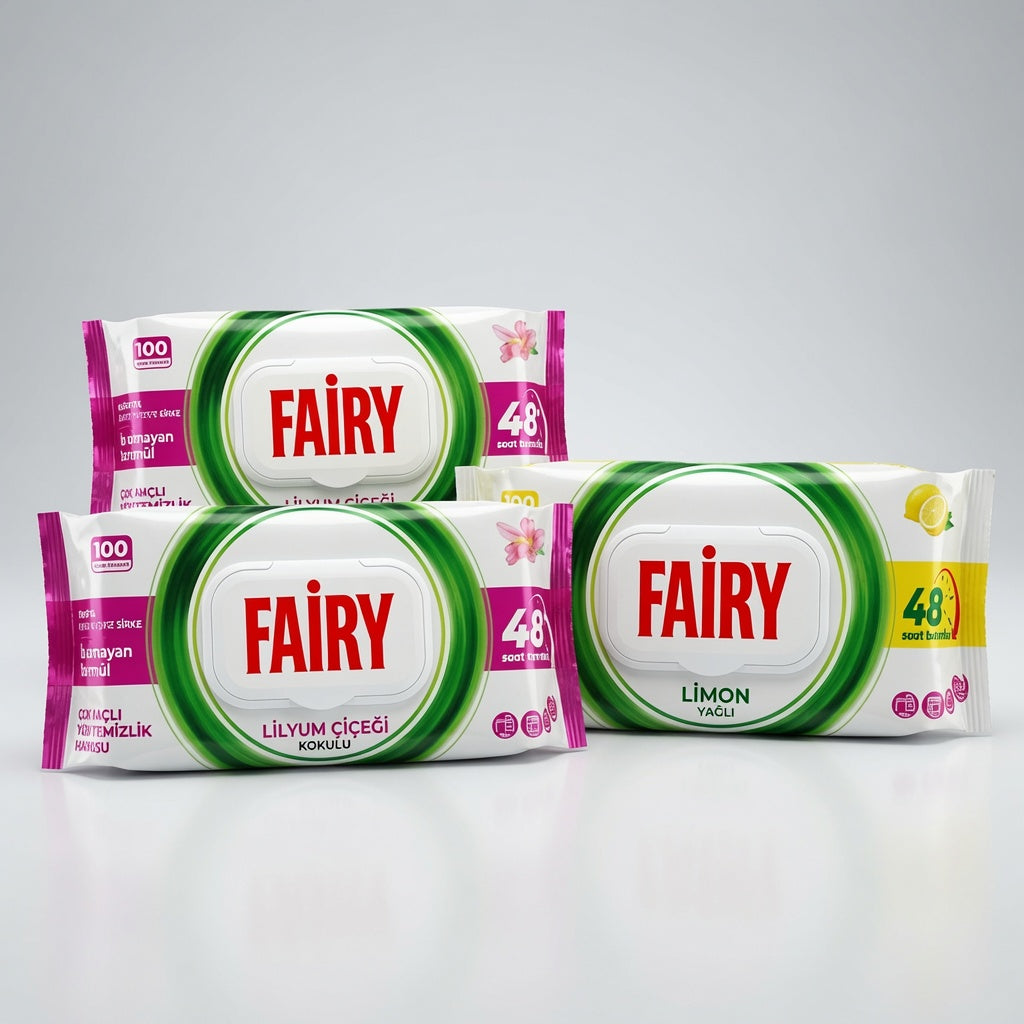 Fairy 100 Pack Anti Bacterial Cleaning Wipes 3 Scents Available