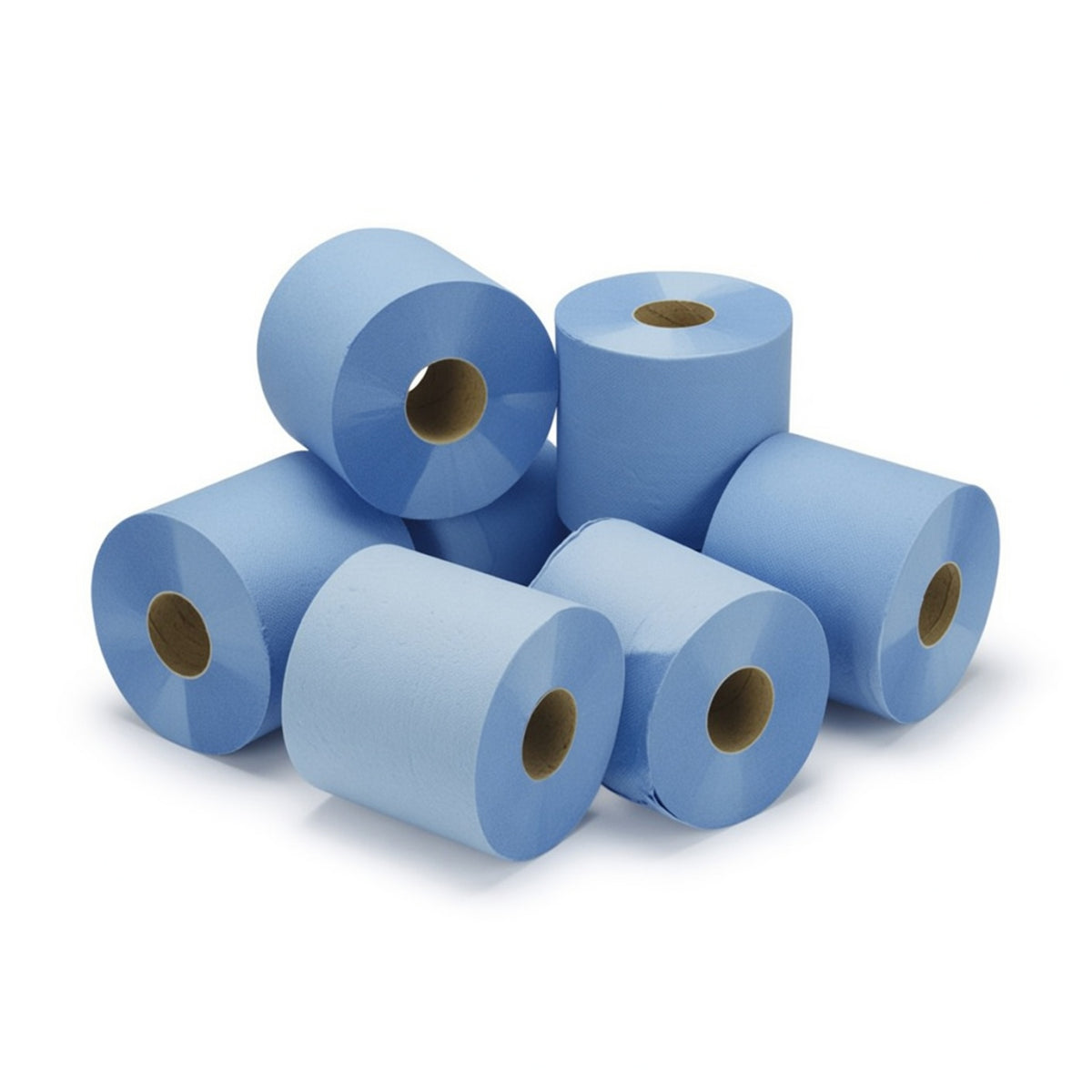 2 Ply Centre Feed Roll Blue Roll Individual and 6 Pack