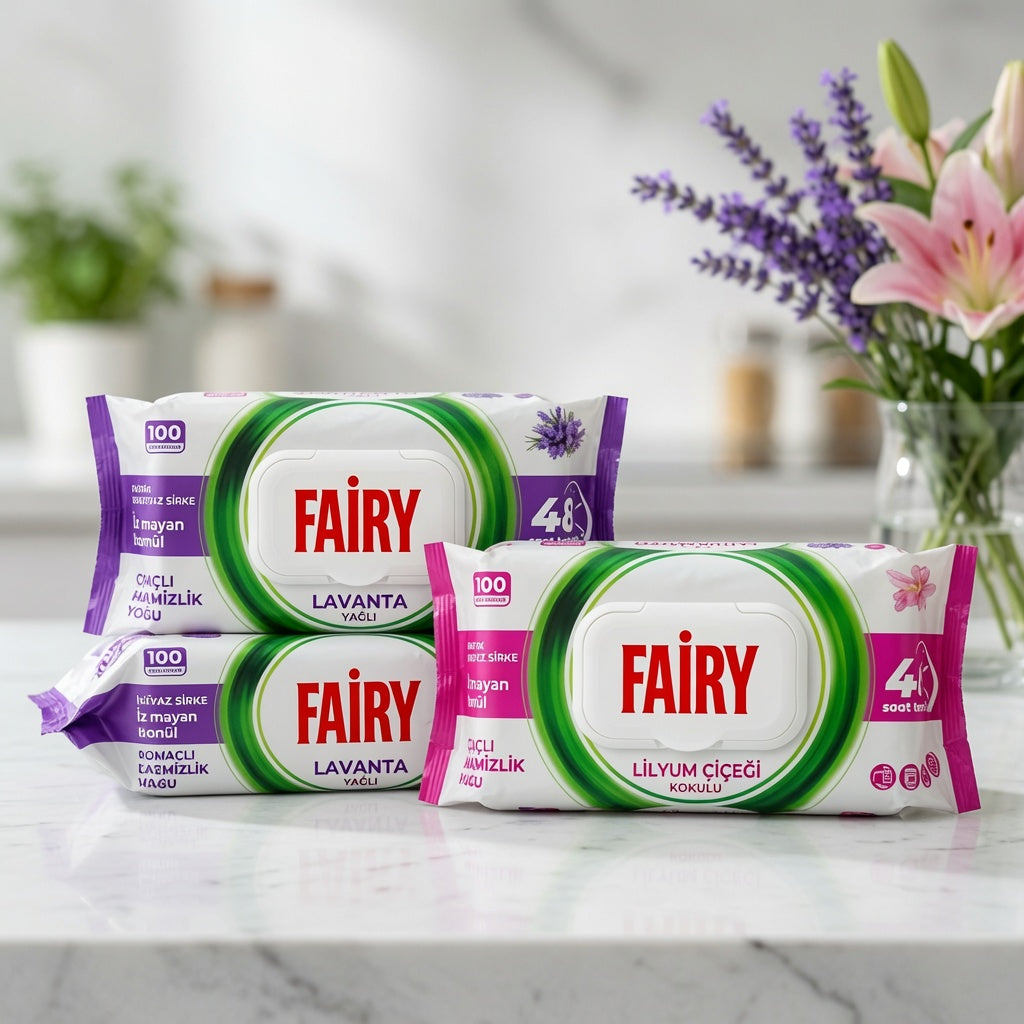 Fairy 100 Pack Anti Bacterial Cleaning Wipes 3 Scents Available