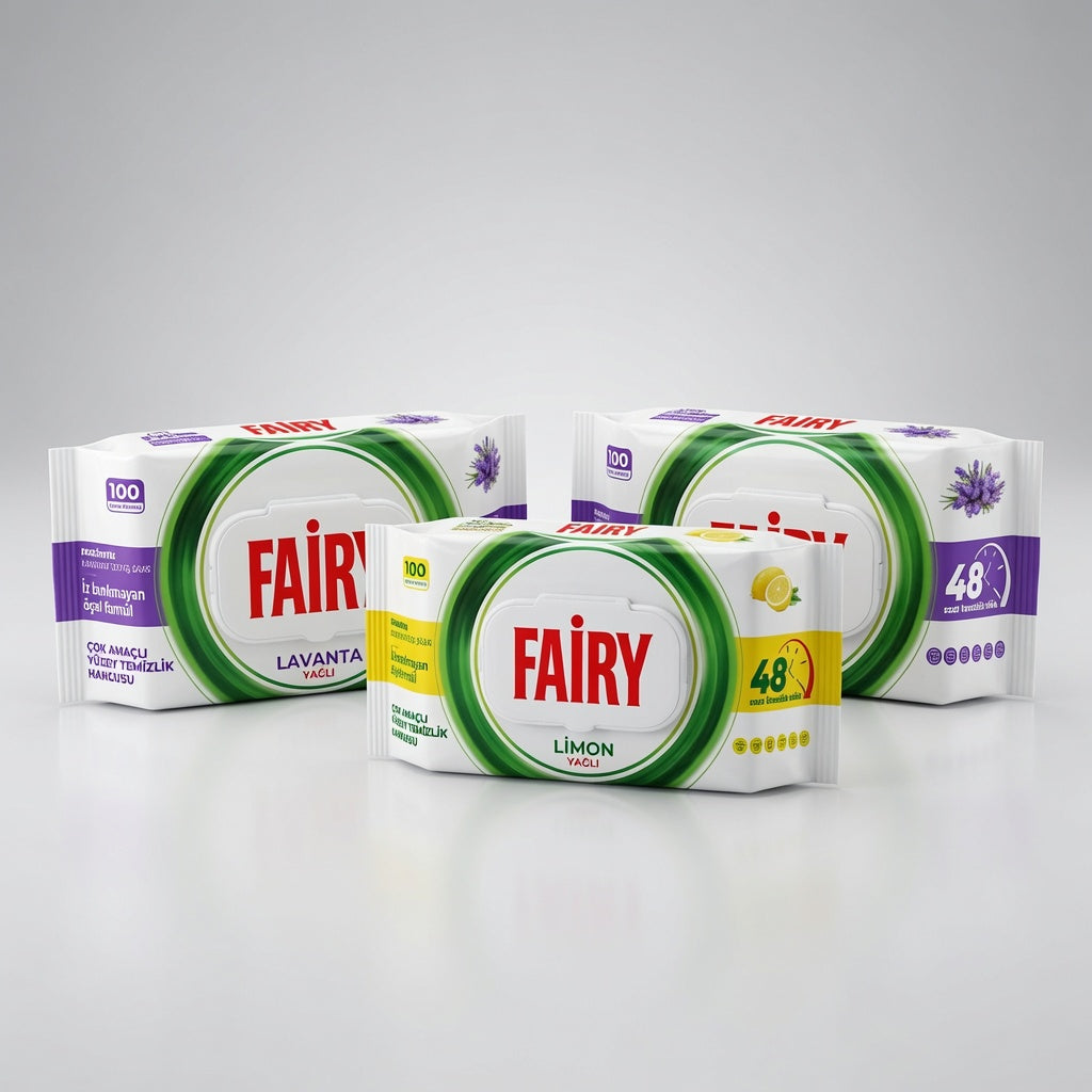 Fairy 100 Pack Anti Bacterial Cleaning Wipes 3 Scents Available